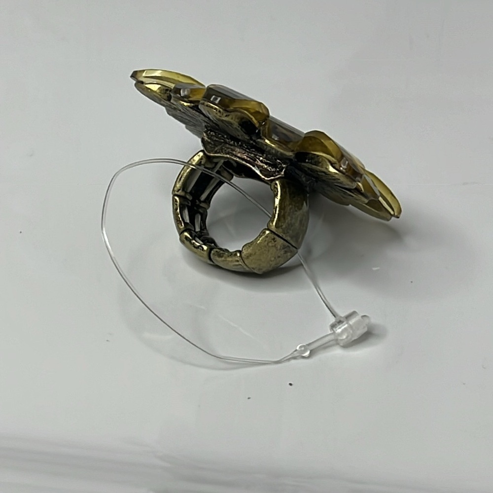 LEOPARD&CRYSTAL FLOWER RING - Picture 2 of 9